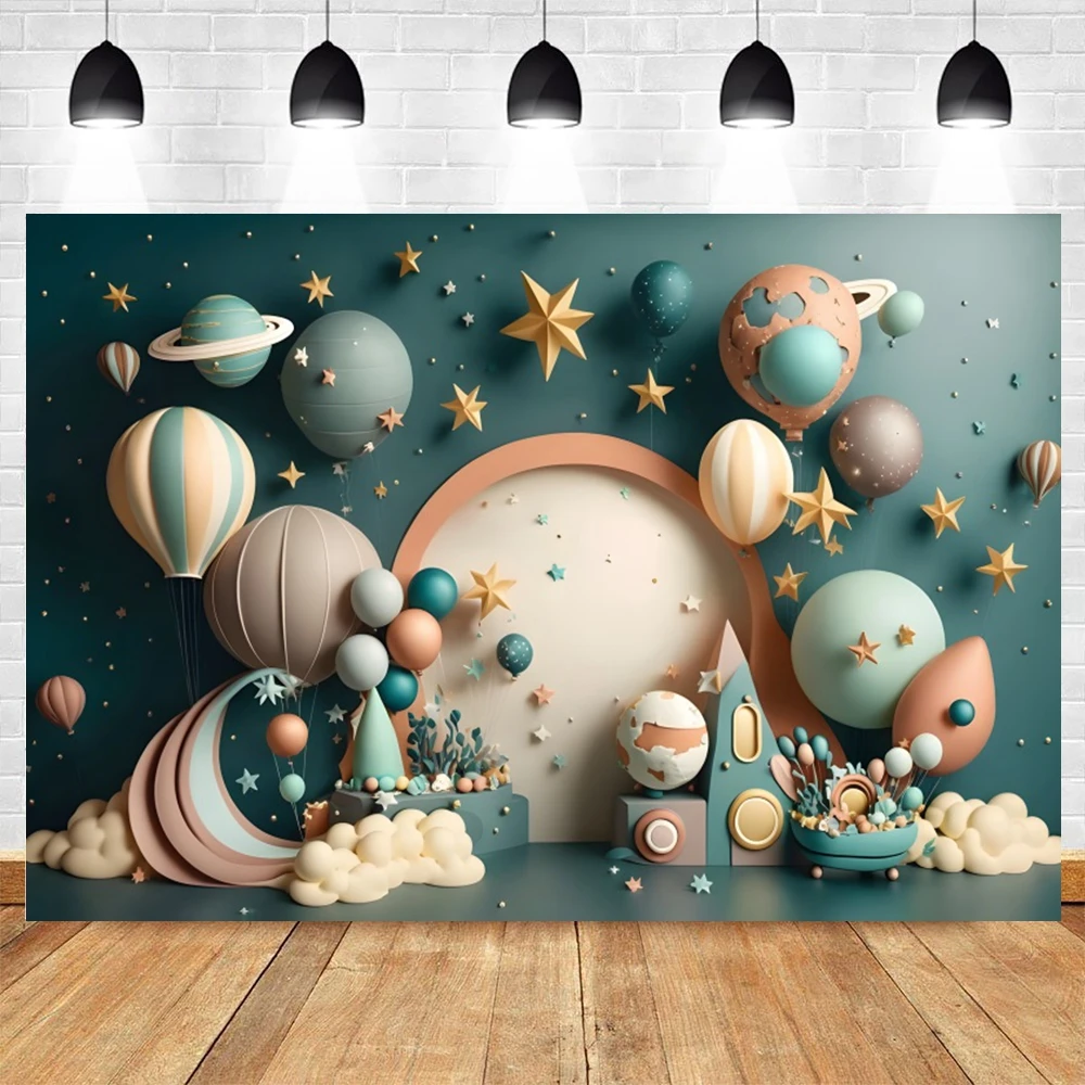 Newborn Baby 1st Birthday Cake Smash Party Photography Backdrop Baby Shower Portrait Balloons Flower Photo Background Props photo backdrop