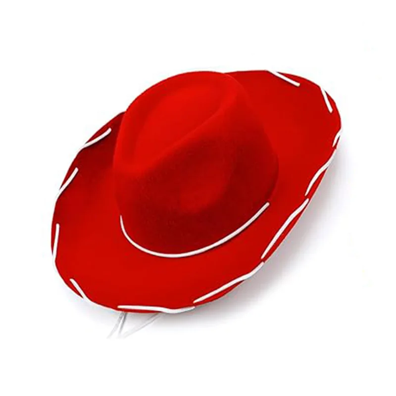 Anime Halloween Costume Props – Red Western Cowboy Hat description 3