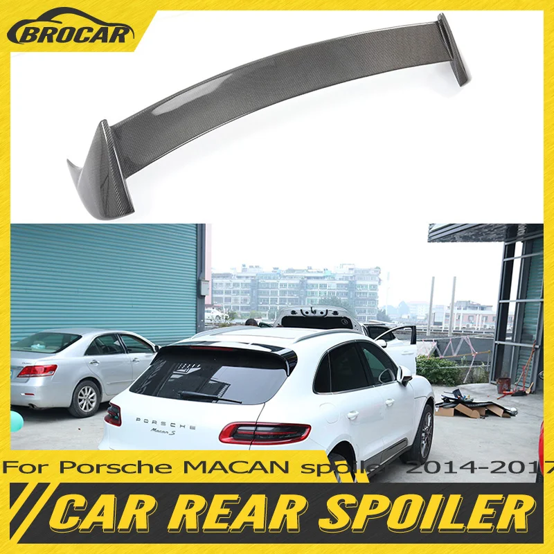 Per Porsche Macan Spoiler 2014-2017 Frp/Real Carbon Fiber Car Rear Top Wing Porsche Macan Speciale No-Punch Tail Fin Tuning