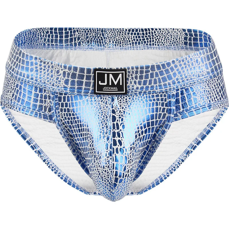 

Sexy low-waist men's underwear large size solid color snake-print briefs Sissy swimming trunks sports seamless Boxers underpants