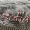 Cotton Knitted Blanket Personalized Embroidered Name Baby Boy Baby Girl Soft Blanket Baby Shower Breathable Stroller Blanket 5