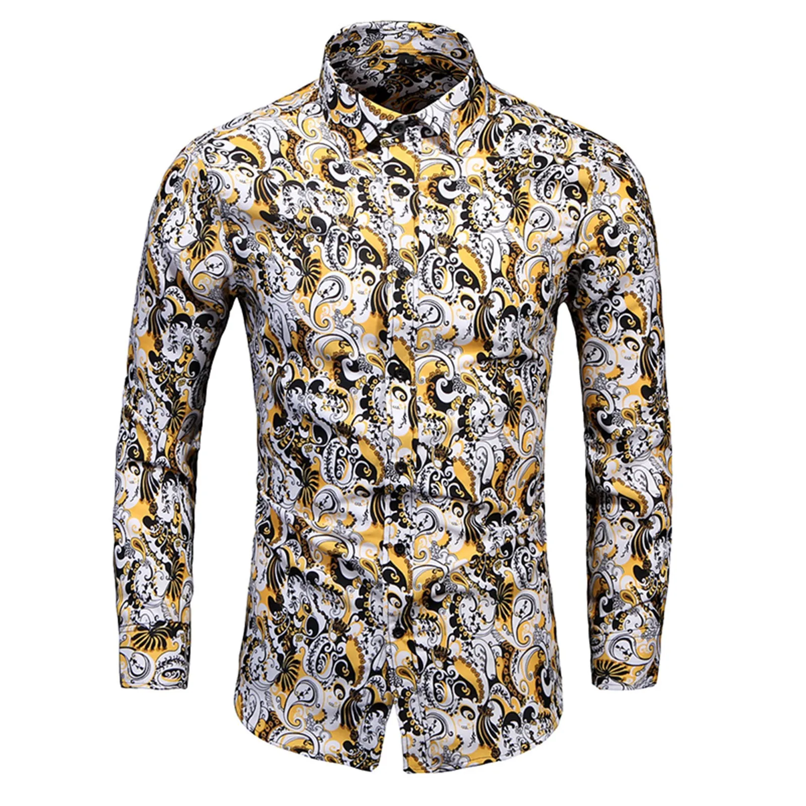 

Рубашка мужская с длинным рукавом, модная пляжная блуза свободного покроя в повседневном стиле, с принтом, в гавайском стиле, весна-лето 2023