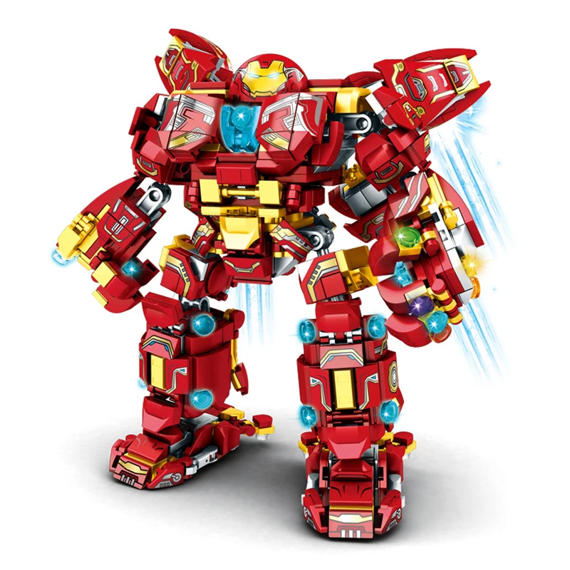 Marvel Superhero Iron Man Hulkbuster Mech Nano Gauntlet Model Building Blocks Classics Movie Avengers Bricks Set Giocattoli Per Bambini Regali