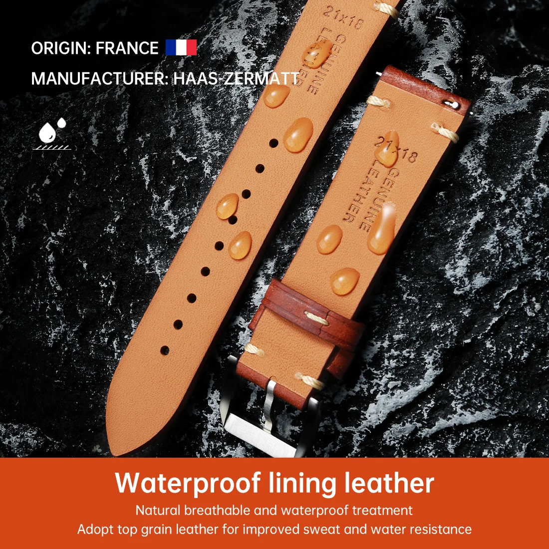 Italian Pueblo Leather Luxury Quick Release Watch Strap - Premium Watch Band Bracelet in 20mm & 22mm Sizes