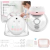 Wearable Breast Pump 1200mAh Portable Hands Free Breastpump 12 Levels 3 Modes Electric Remote Control Painless Breastfeeding 1