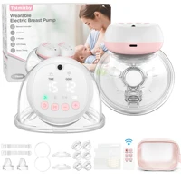 Wearable Breast Pump 1200mAh Portable Hands Free Breastpump 12 Levels 3 Modes Electric Remote Control Painless Breastfeeding 1