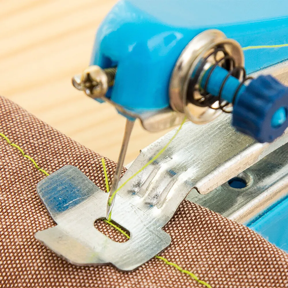 Portable Sewing Machine Mini Sewing Machine Household Simple Needlework Manual Crop Repair Clothes Fabric Hand Sewing Machine 3