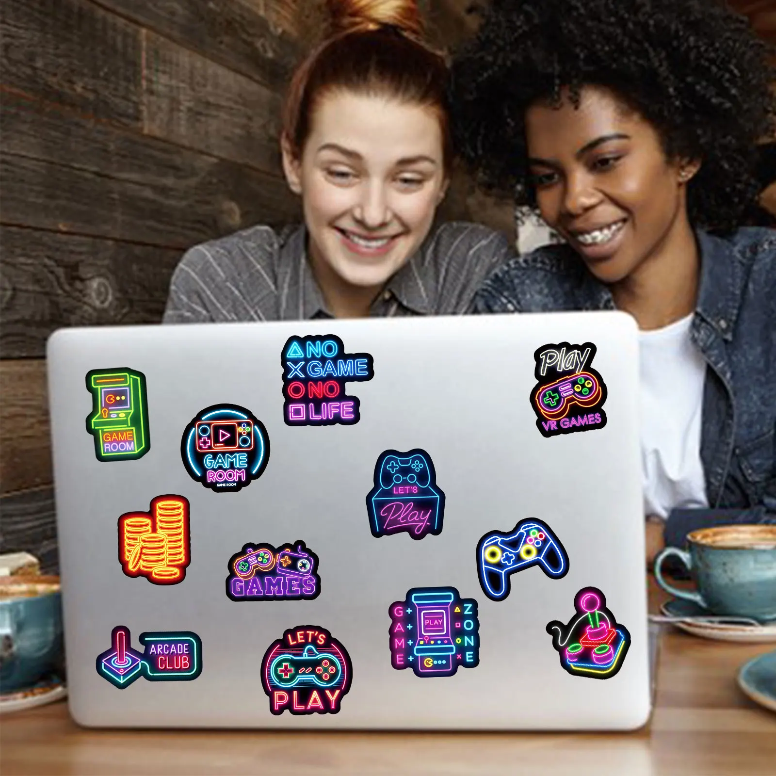 50PCS Cartoon Neon Video Game Stickers Game Console Decals For Phone Laptop Suitcase Notebook Skateboard Waterproof Sticker - 6