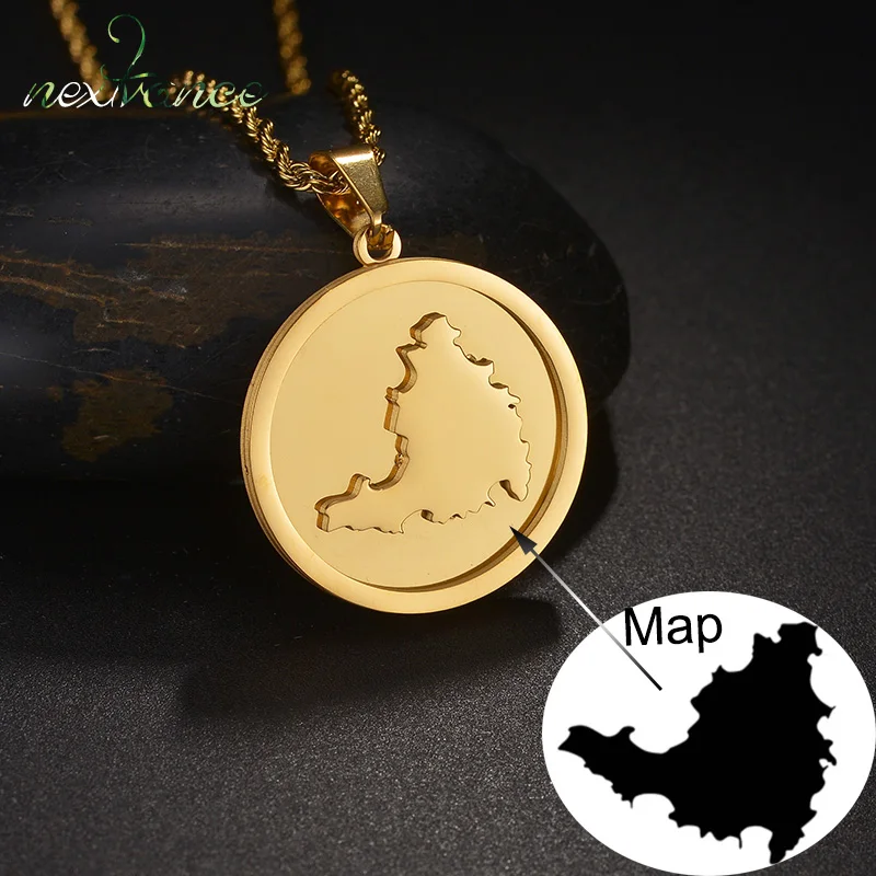 Collar De Acero Inoxidable Con Forma De Mapa Africano Para Hombre Y