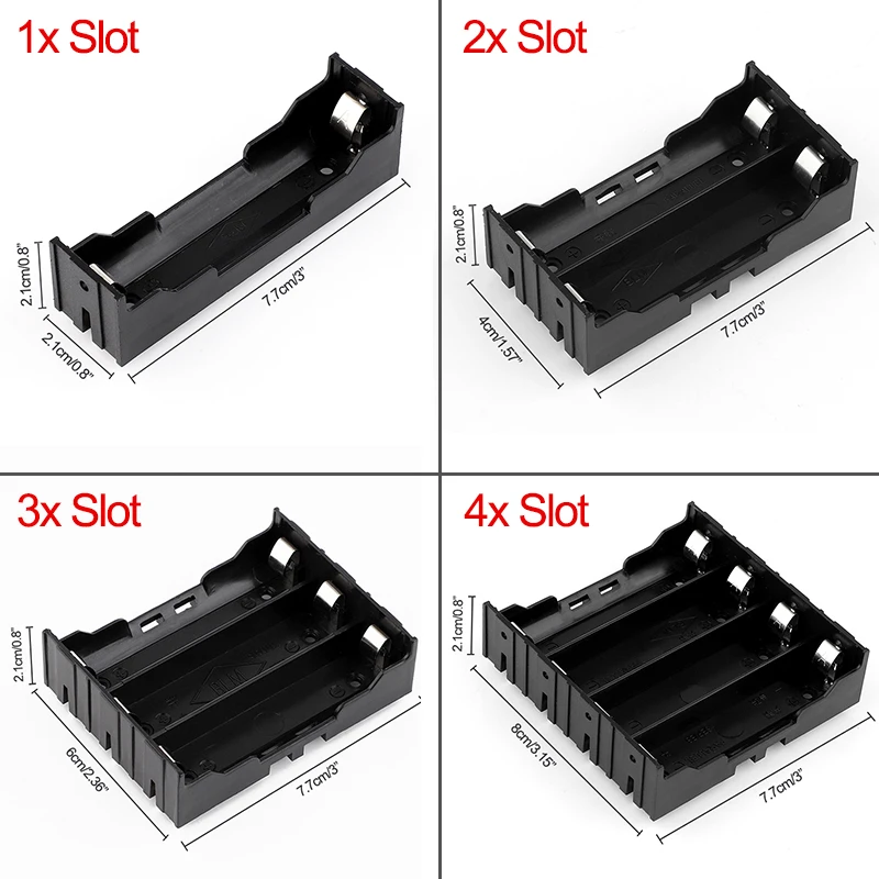 Battery Case Hard 18650 Power Bank 1 2 3 4 Slot Container With Hard Pin Easy Welding Upgrade ABS