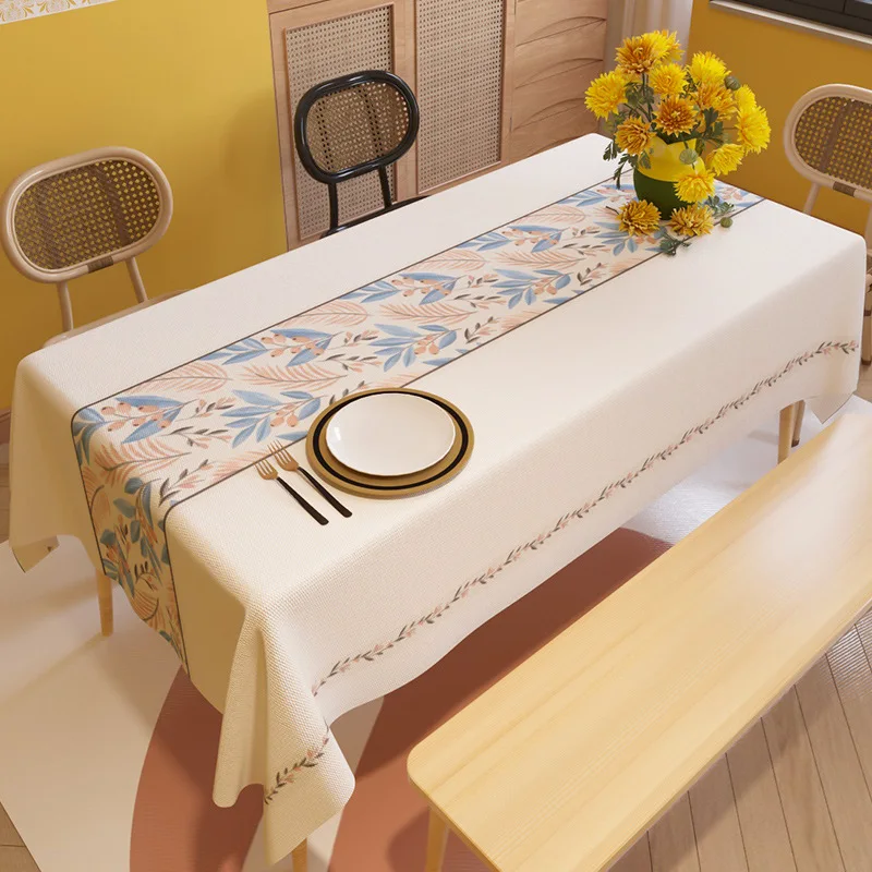 

European Light Luxury Printed Tablecloth Tea Table Dining Table Tablecloth Waterproof Oil Proof TV Dustproof Multi-purpose
