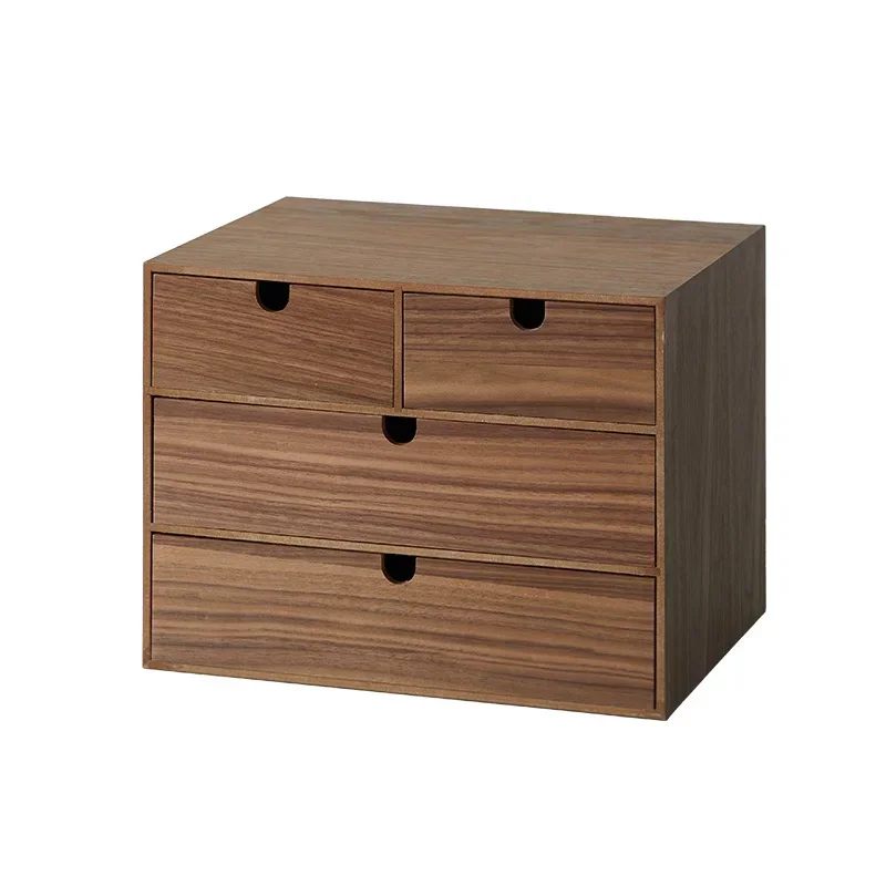

Multi-functional Desktop Organizer Box Drawer Type Jewelry Box Multi-storey Bedroom Office Storage Japanese Wooden Mask Case