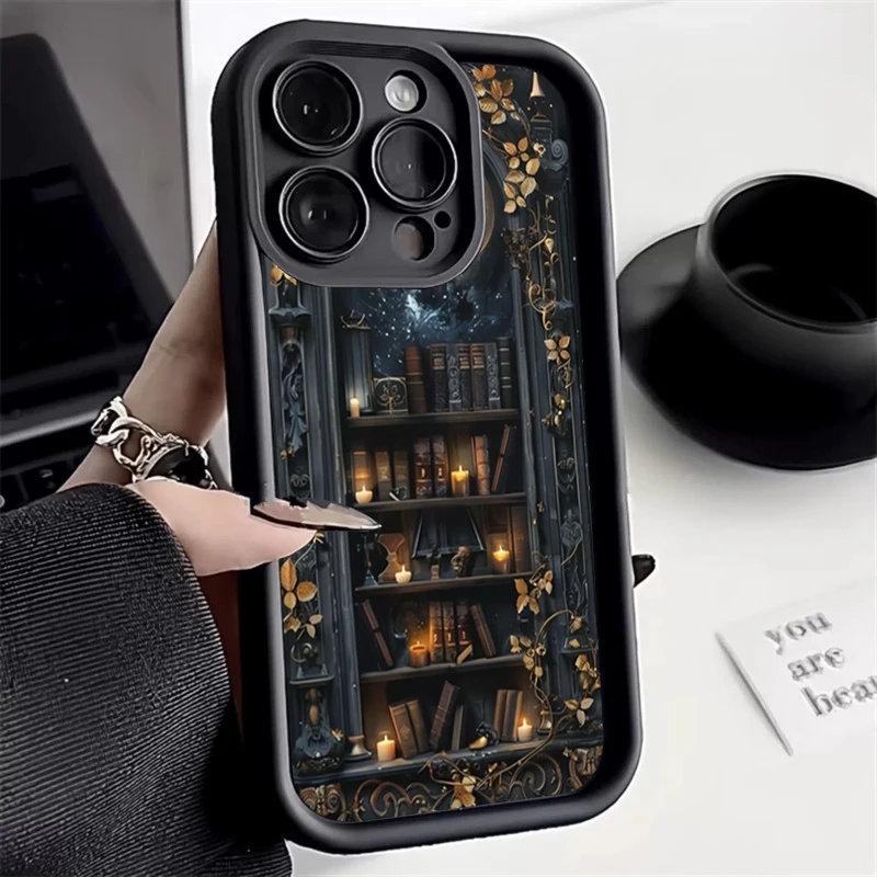 Creative Bookshelf Shockproof Silicone Phone Case