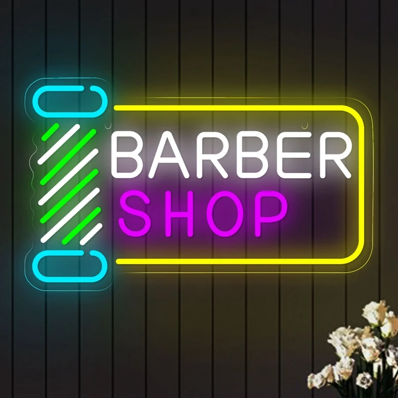 

Barber Shop Signboard LED Neon Light Sign Acrylic Neon Sign USB Dimmer Switch For Business Store Shop Club Wall Decor Night Lamp