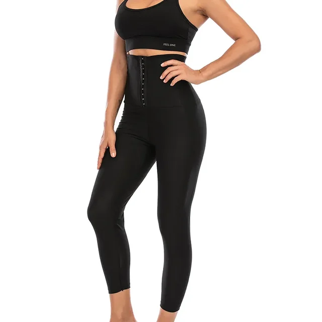 Sauna Shaper Pants Body Shaper Full Hot Sweat Effect Coating Slimming Pants Short Shapewear Workout Gym Leggings Fitness Sports 3