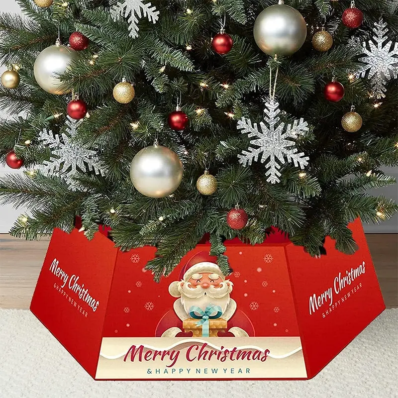 

Ошейник для рождественской елки, кольцо для юбки елки с подарочной коробкой, украшение для рождества, украшение для юбки елки