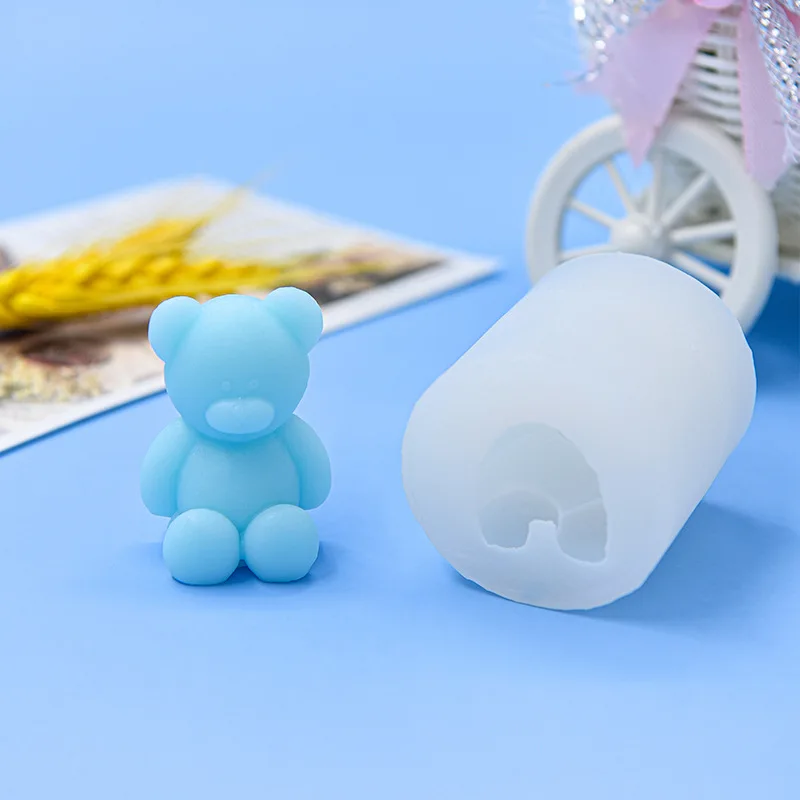 Description Picture 3 of item3D Cute Cartoon Bear Silicone Candle Mold Diy Handmade Soap Plaster Ice Cube Baking Molud Birthday Party Wedding Gift Making Kit