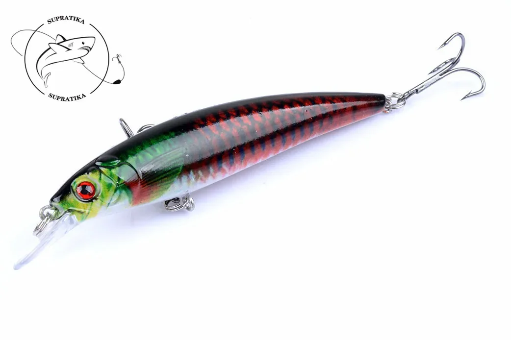 

1Pcs Color Painting Minnow Fishing Lures 11cm/13.4g Topwater Wobblers Sea Artificial Hard Isca Baits