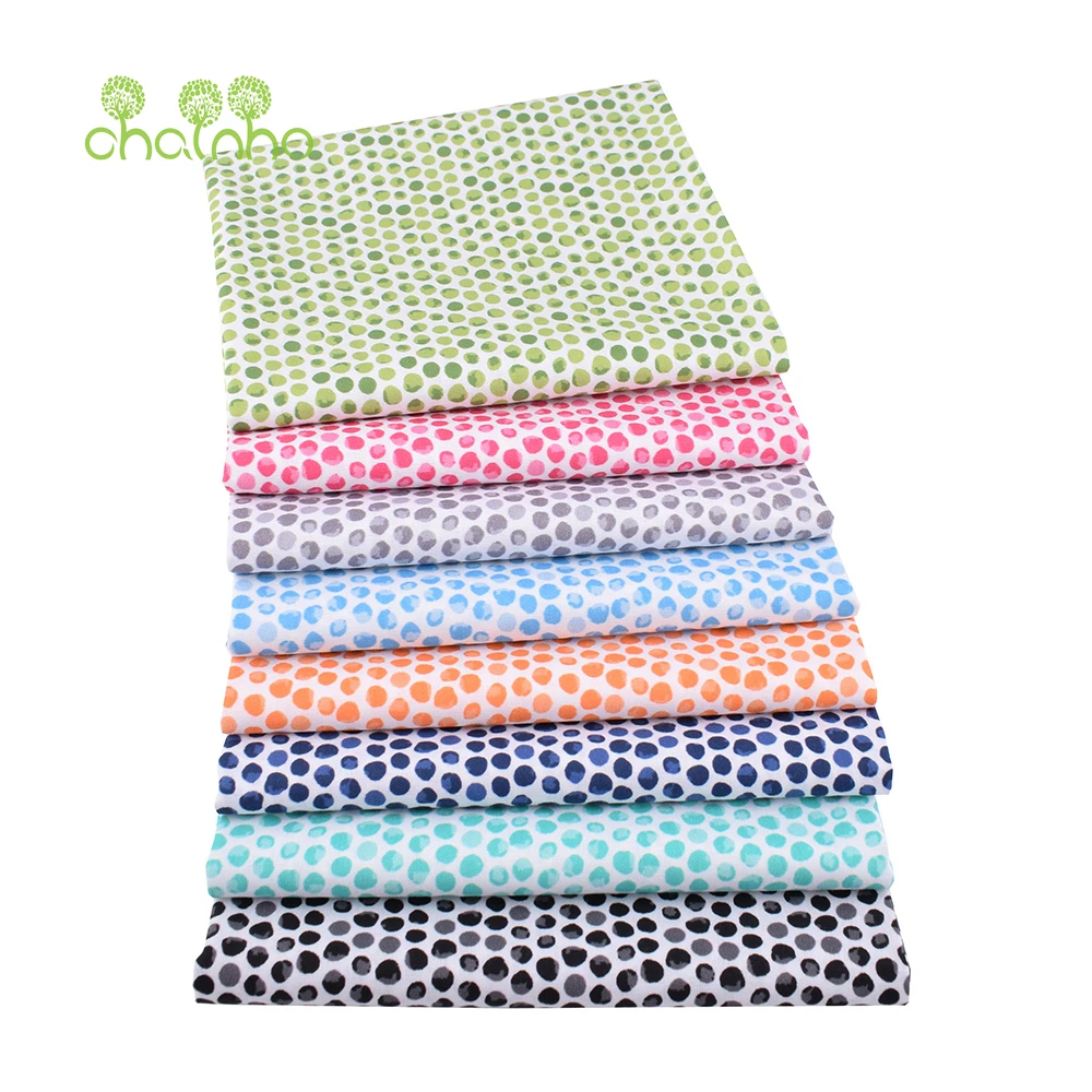 Chainho,Printed Plain Weave Cotton Fabric,Handmade DIY Quilting Sewing Material,Patchwork Cloth,Polka Dots Series,20x25cm,15CD99