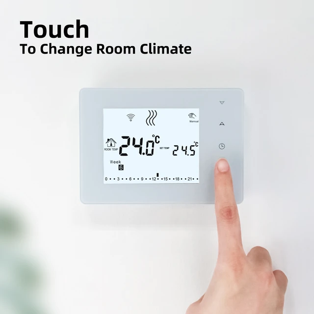 Termostato inalámbrico RF, controlador remoto de temperatura para caldera  de Gas y actuador térmico eléctrico, alimentado por batería - AliExpress