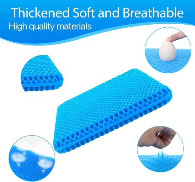 Coussin de siège en gel doux pour fauteuil roulant, coussin de siège en gel, coussin de siège de voiture en gel respirant, coussin de siège en gel pour chaise de bureau 3