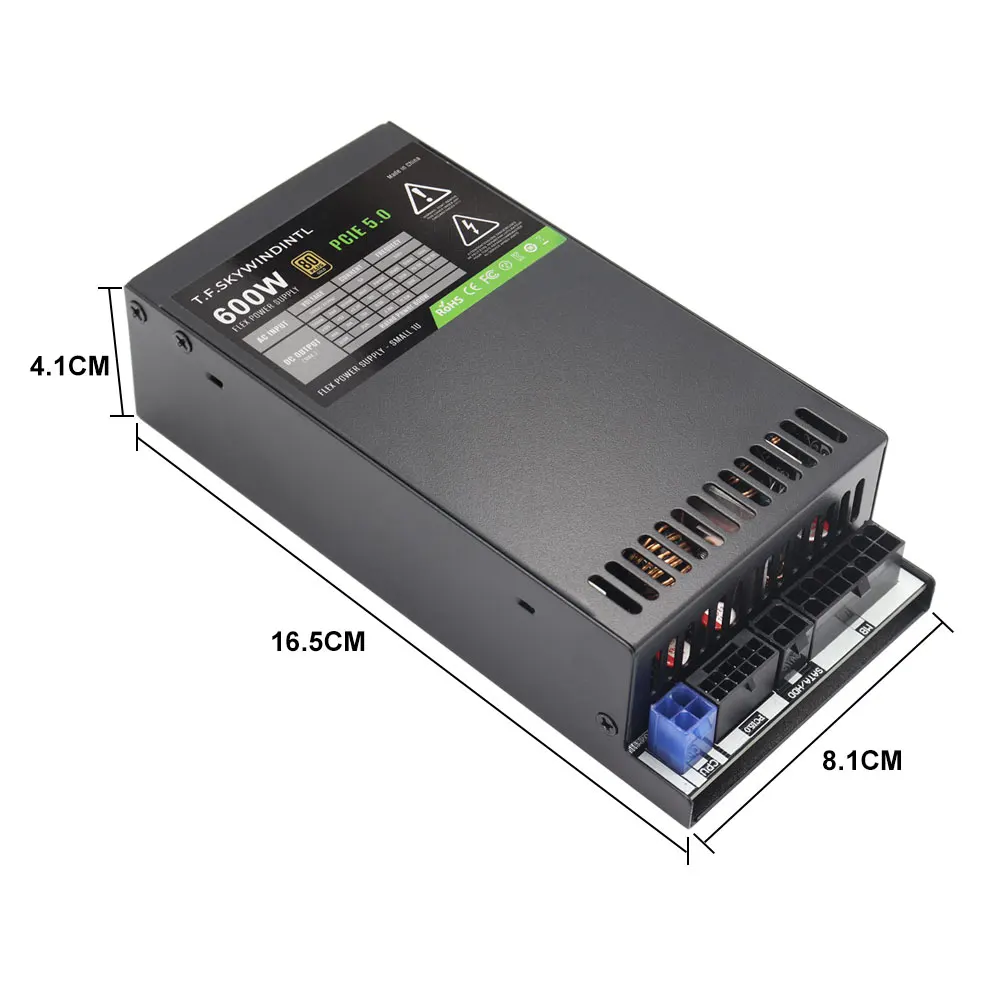 1개 600W 전원 공급 장치 PCIE-5.0 풀 전압 POS AIO 시스템용 소형 1U 플렉스 ITX 600W ATX 전원 공급 장치 EU/UK/US 케이블 포함