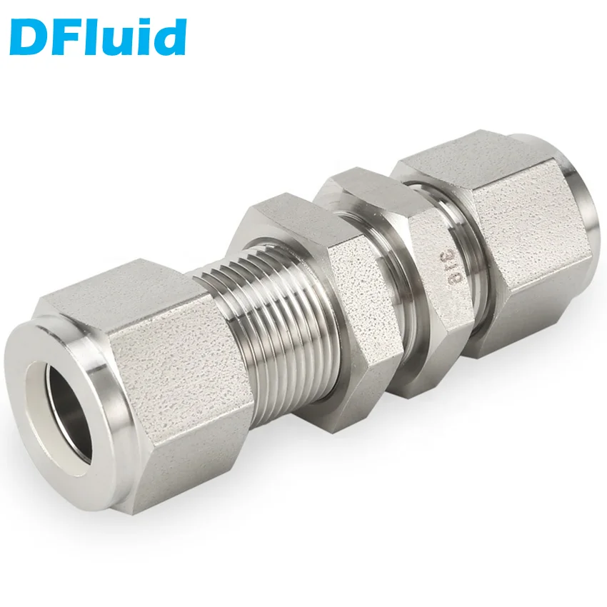 

Stainless Steel 316 Bulkhead Union Double Ferrule Compression Fitting 30MPa 1/8" 1/4" 3/8" 1/2" 6 8 10 12mm LOK replace Swagelok