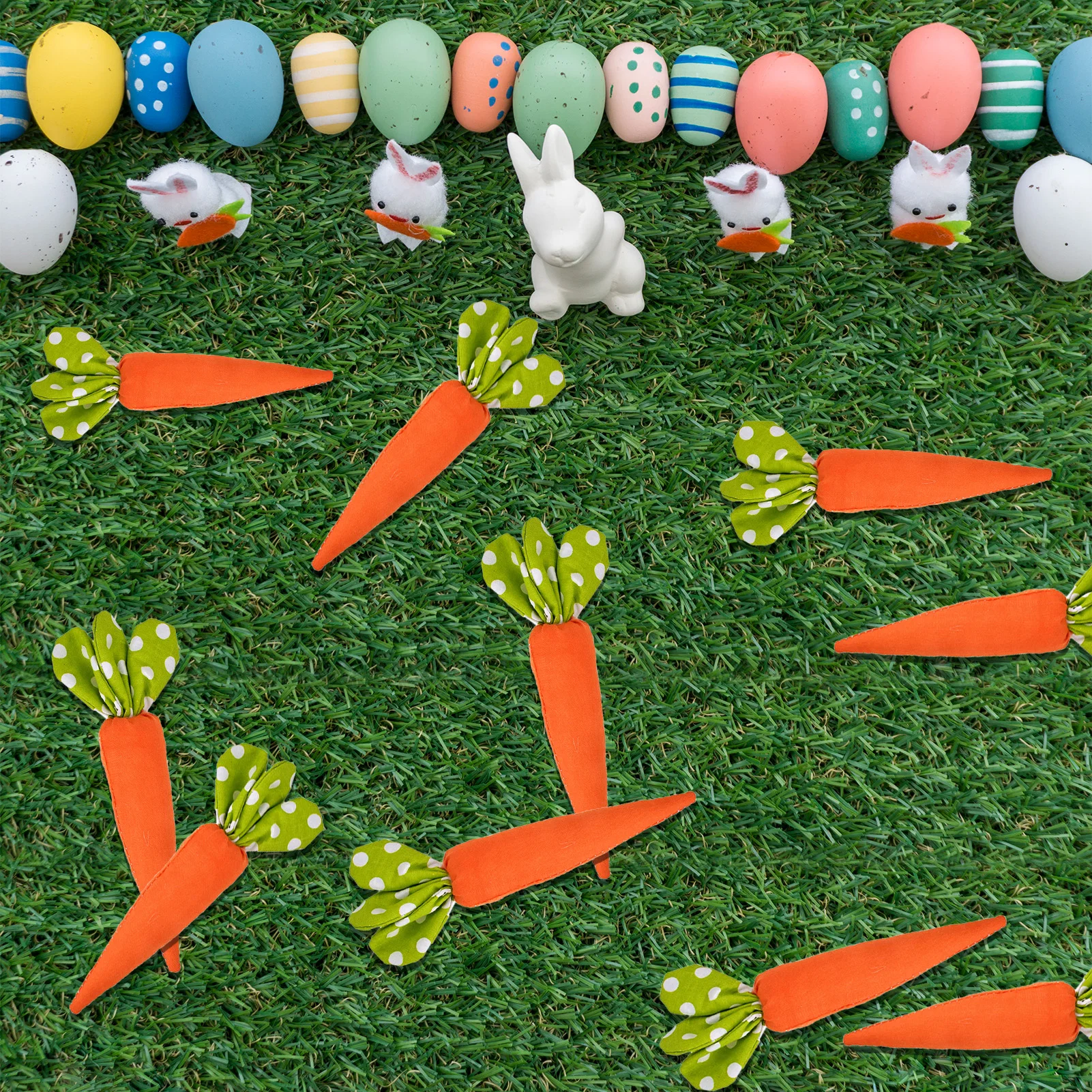 Easter Simulated Carrot Ornament Fabric Carrot Decoration Ornaments for Easter Party Cute Festival Home Decor Props 5pcs