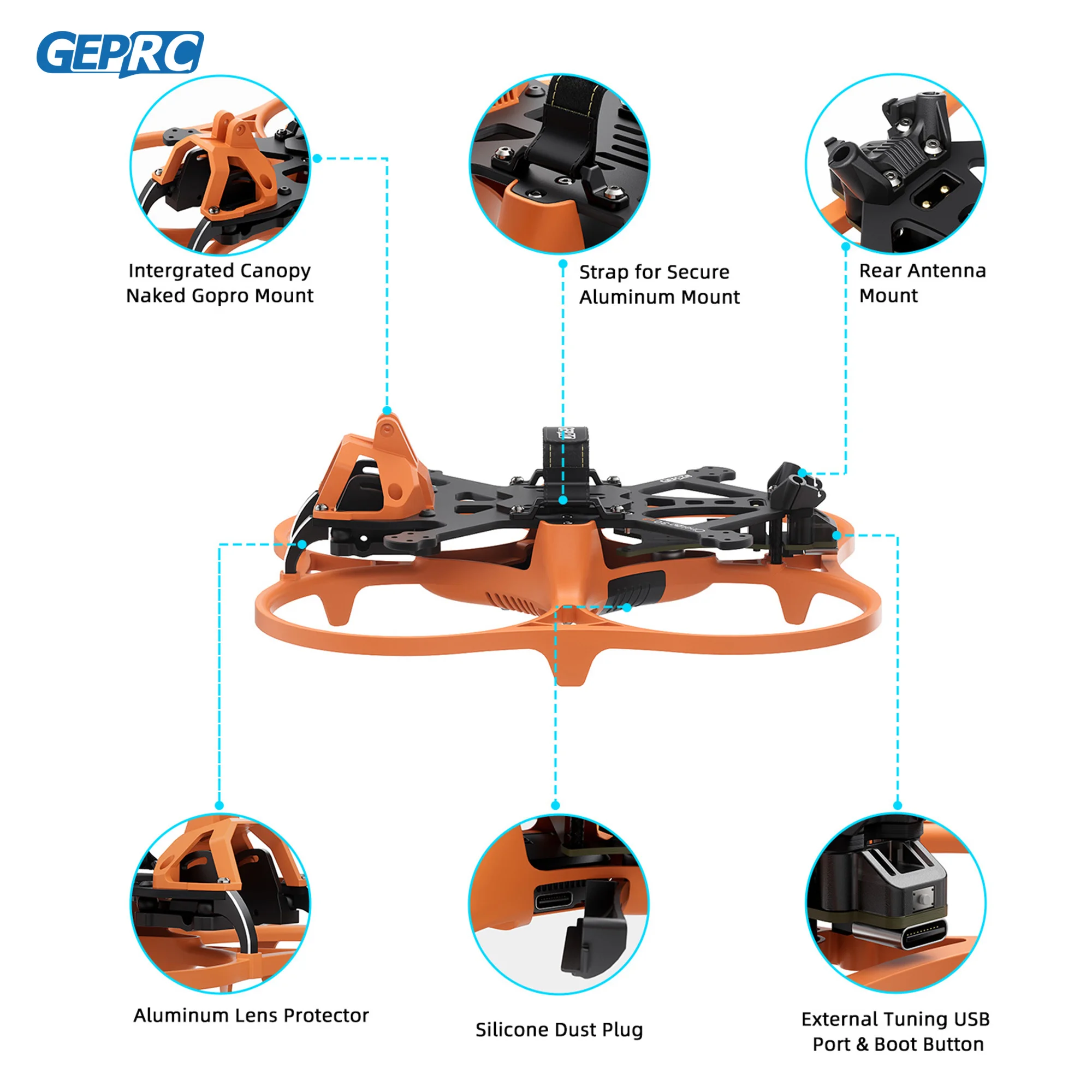 Assemblage du GEPRC CL30 V3 Frame Kit pour Cinewhoop 3 pouces O4 Pro, câblage et fixation de la carte de vol visibles.