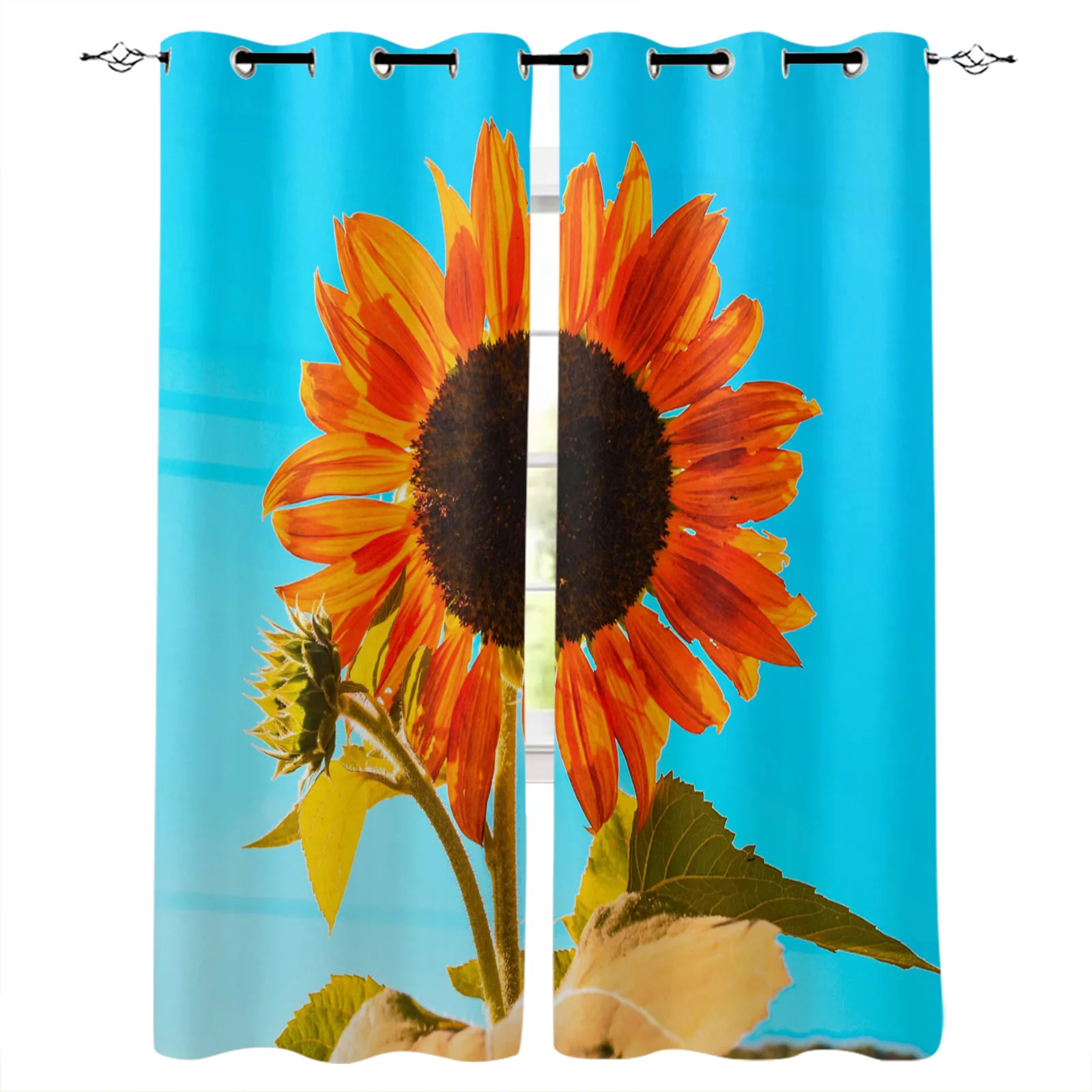 Шторы с подсолнухом современные навесные занавески для гостиной балкона кухни