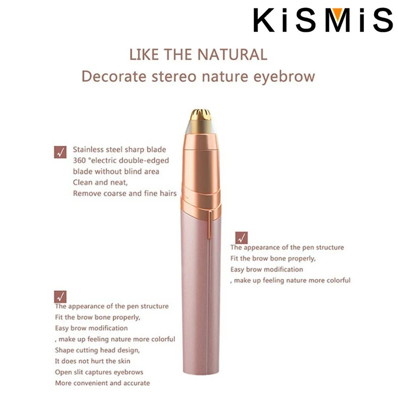 Eyebrow Trimmer Set Eyebrow Trimmer Eyebrow Razor Set Electric Epilator Hair Shaver Facial Hair Remover Eyebrow Trimmer Blade KISMIS USB Rechargeable Mini Painless Electric Eyebrow Trimmer Facial Hair Removal Shaver Epilator Pen Kit for Women