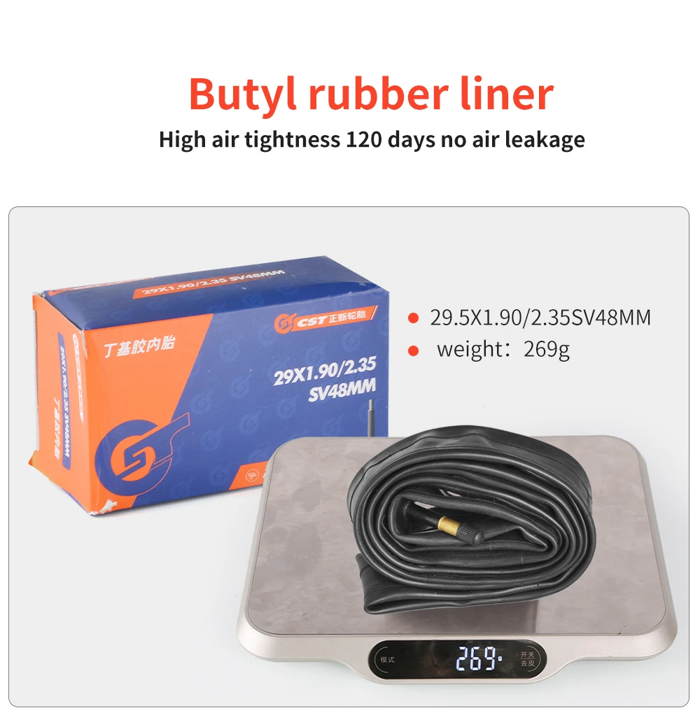 Description Picture 6 of itemTANKE Bike Inner Tube 26 27.5 29 Inches MTB Bicycle Tire SV48mm Schrader valve Super Light Anti-Oxidation Bicycle Parts