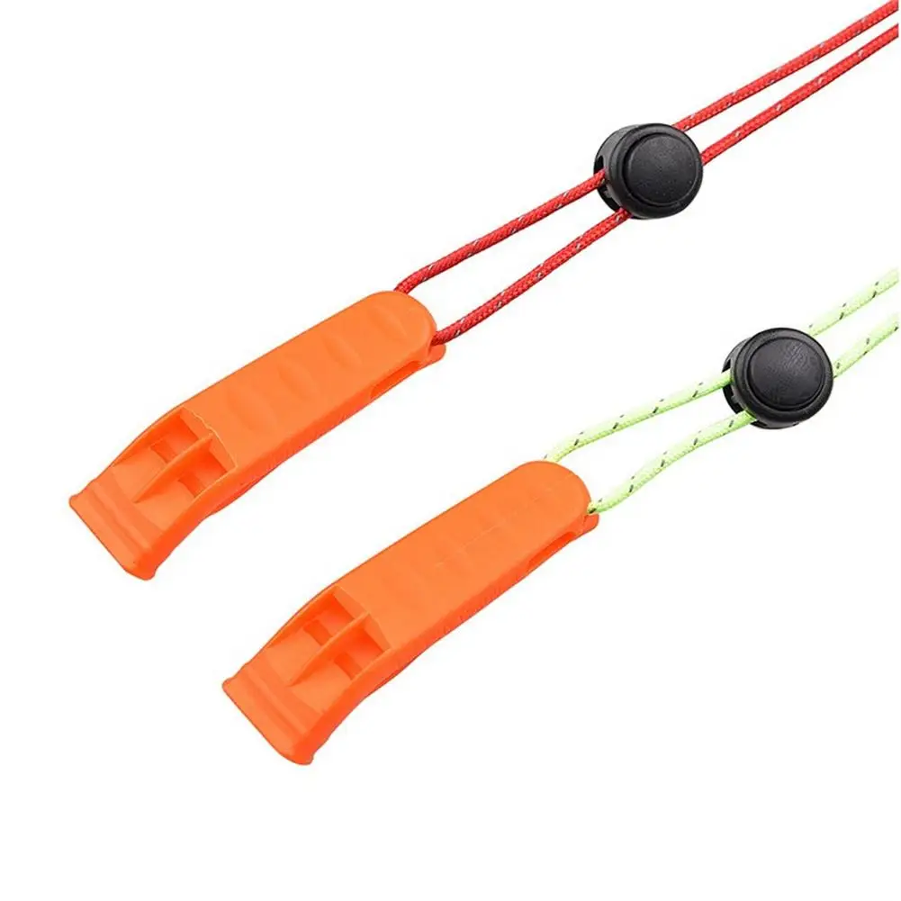 Portable Sports Double Pipe Whistle Outdoor Camping Hiking Survival Rescue Emergency Loud Whistle With Tail Rope Dropshipping