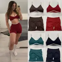 Fitness Suit, Women's Suspender, Contrasting Color Bra, Sports Shock-absorbing Speed Drying Pants, Breathable Yoga Suit - Image 4