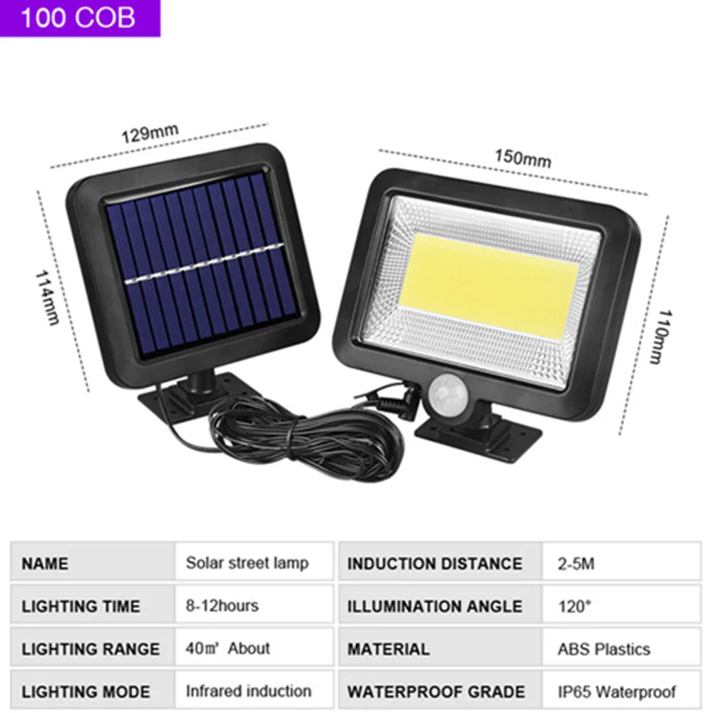 solar deck post lights COB LED Solar Powered Light Outdoors PIR Motion Sensor Waterproof Wall Emergency Street Security Lamp For Garden Decoration solar lights Solar Lamps