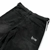 HCW American Jeans Y2K Clothes Mens Harajuku Hip Hop Striped Letters Embroidered Baggy Jeans Black Pants Rock Wide Leg Trousers 6