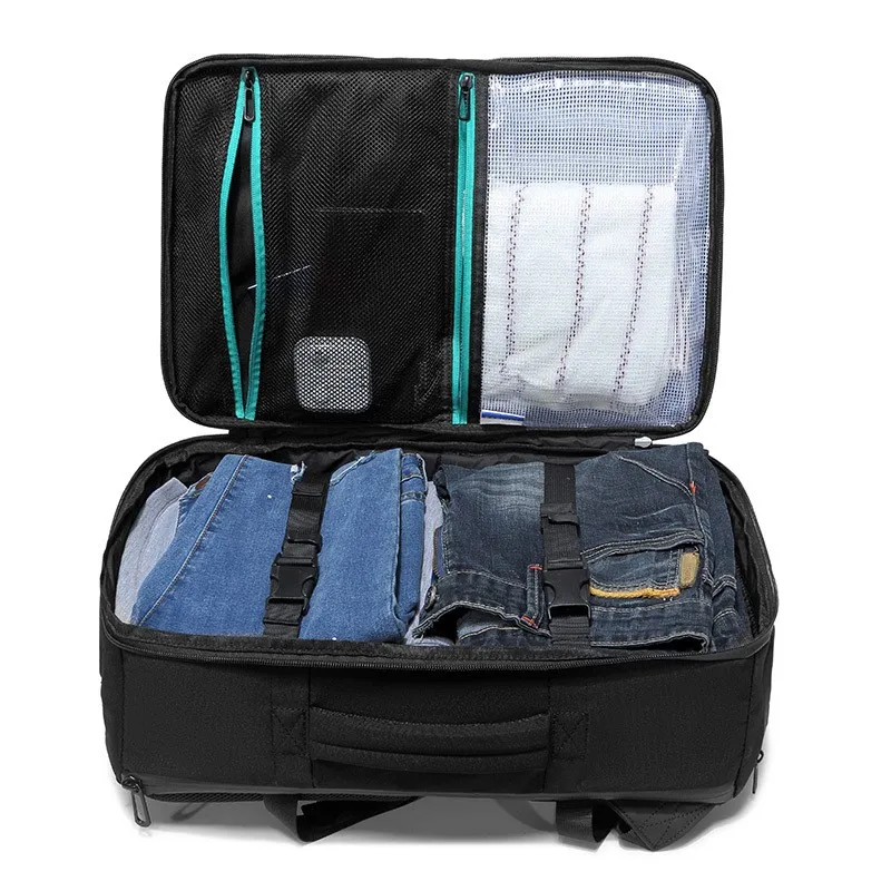 Men's bag, large capacity backpack, 15.6-inch, 16 inch computer backpack, men's shoe compartment, dry and wet separation layer,