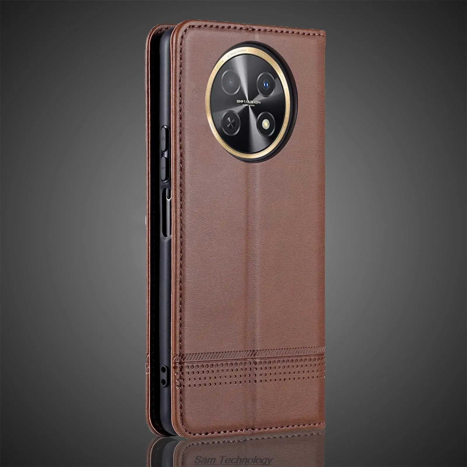 Magnetic Adsorption Leather Fitted Case Flip Cover Protective Case For Huawei Nova Y91