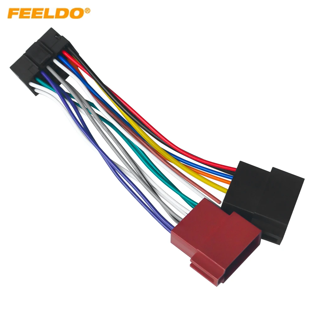 

FEELDO Car Radio Audio ISO Wiring Harness Adapter for Sony Head Unit Auto Stereo ISO CD Head Units Wire Cable