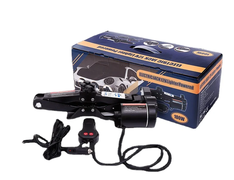 

HF-2000 Electric Scissor Car Jack Electric 2 ton Jack 12V DC with Electric Impact Wrench Scissor Car Max Jack