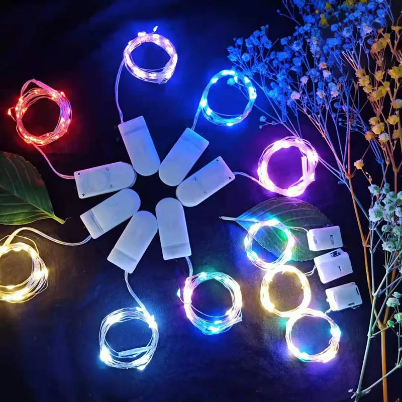 

1m/2m/3m Copper Wire Garland LED Fairy Lights Garland Curtain Battery Power String Lights Christmas Festoon Party Wedding 5pcs
