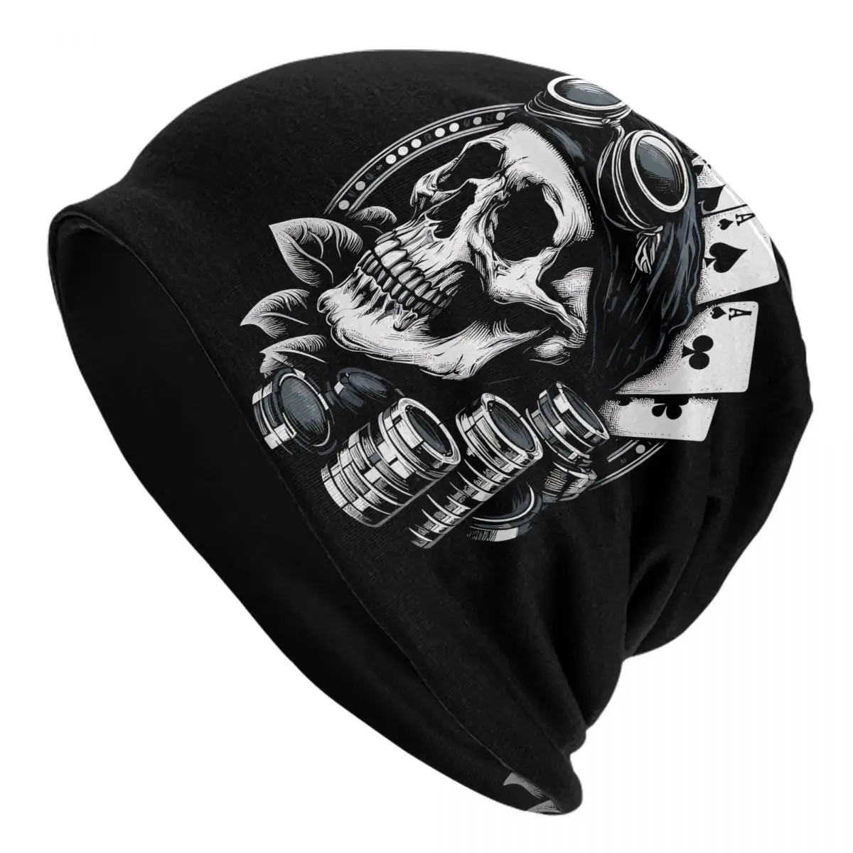 

Poker Skull Classic Bonnet Homme Autumn Spring Thin Skullies Beanies Poker Caps For Men Women Creative Hats
