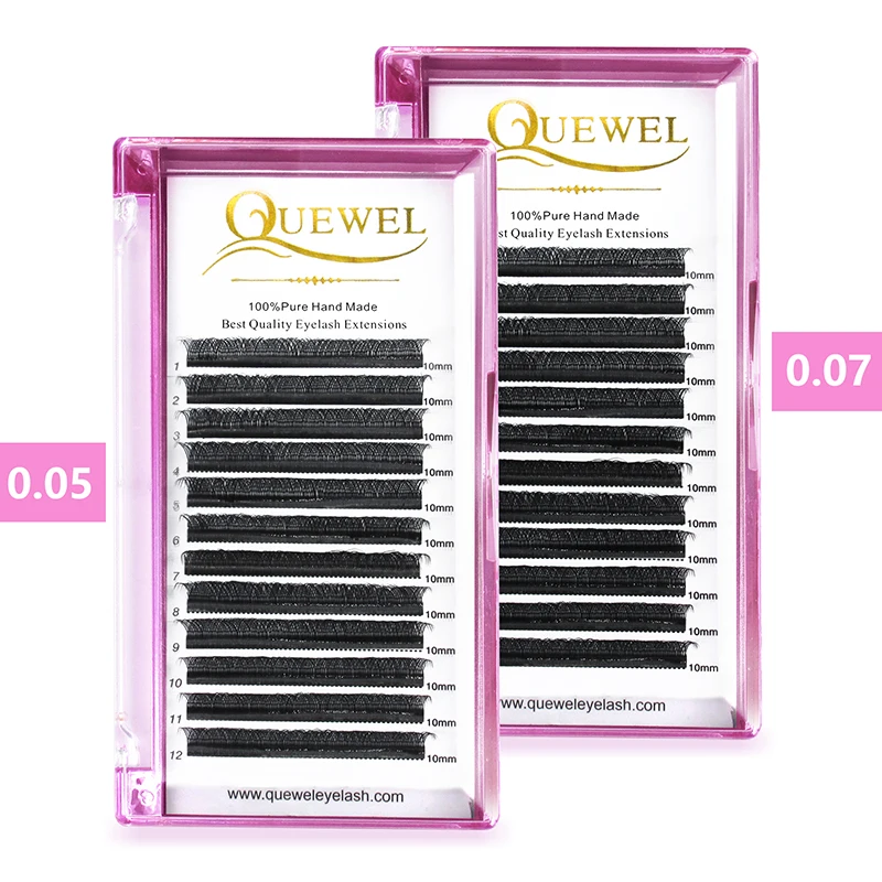 Quewel YY Shape Eyelashes Extensions New Fluffy Individual Lashes 8-15mm Faux Mink Natural Volume B/C/CC/D/DD Curl Wholesale