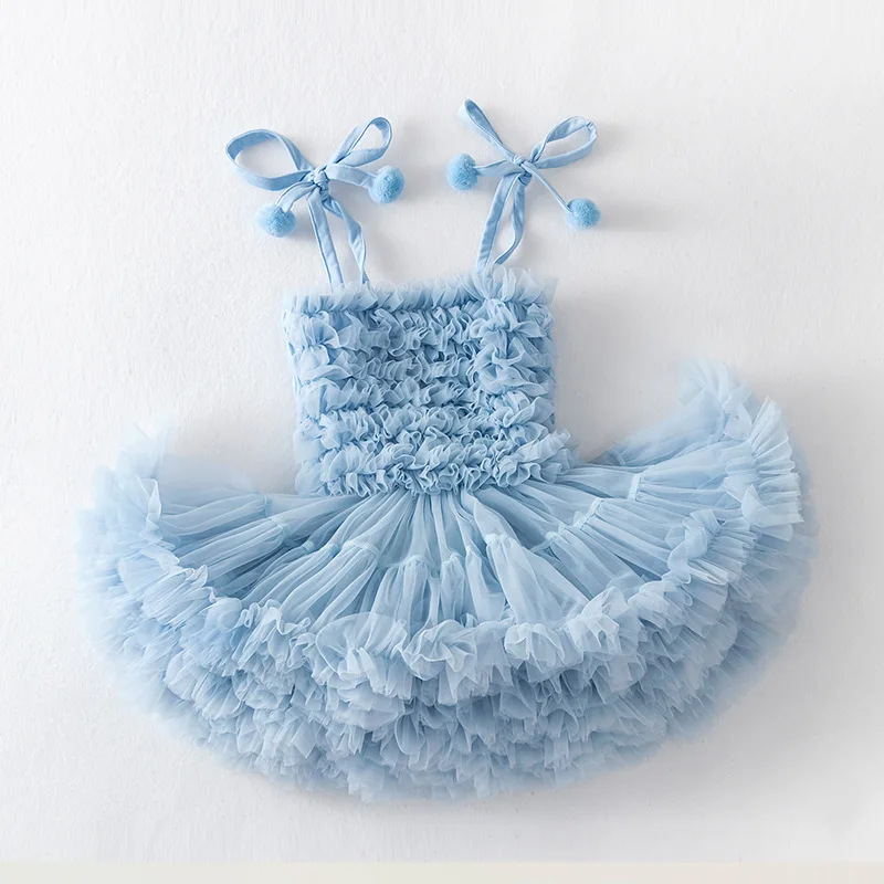 Baby Girl Dress Fluffy Mesh Halter TUTU Cake Dress Birthdays Clothes for Girls girls dress baby girl dress