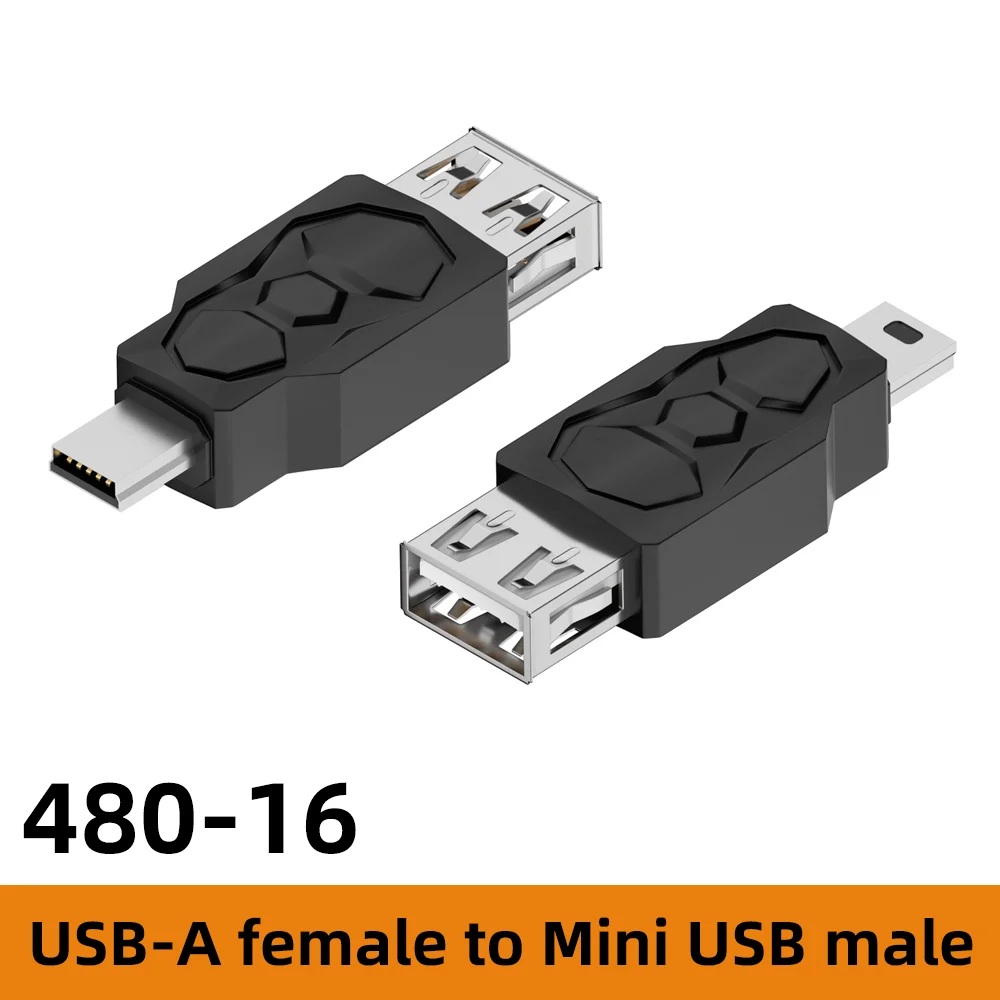 Dual USB to Micro/Mini USB Adapter Converter - Male to Female, 480Mbps Transfer Rate