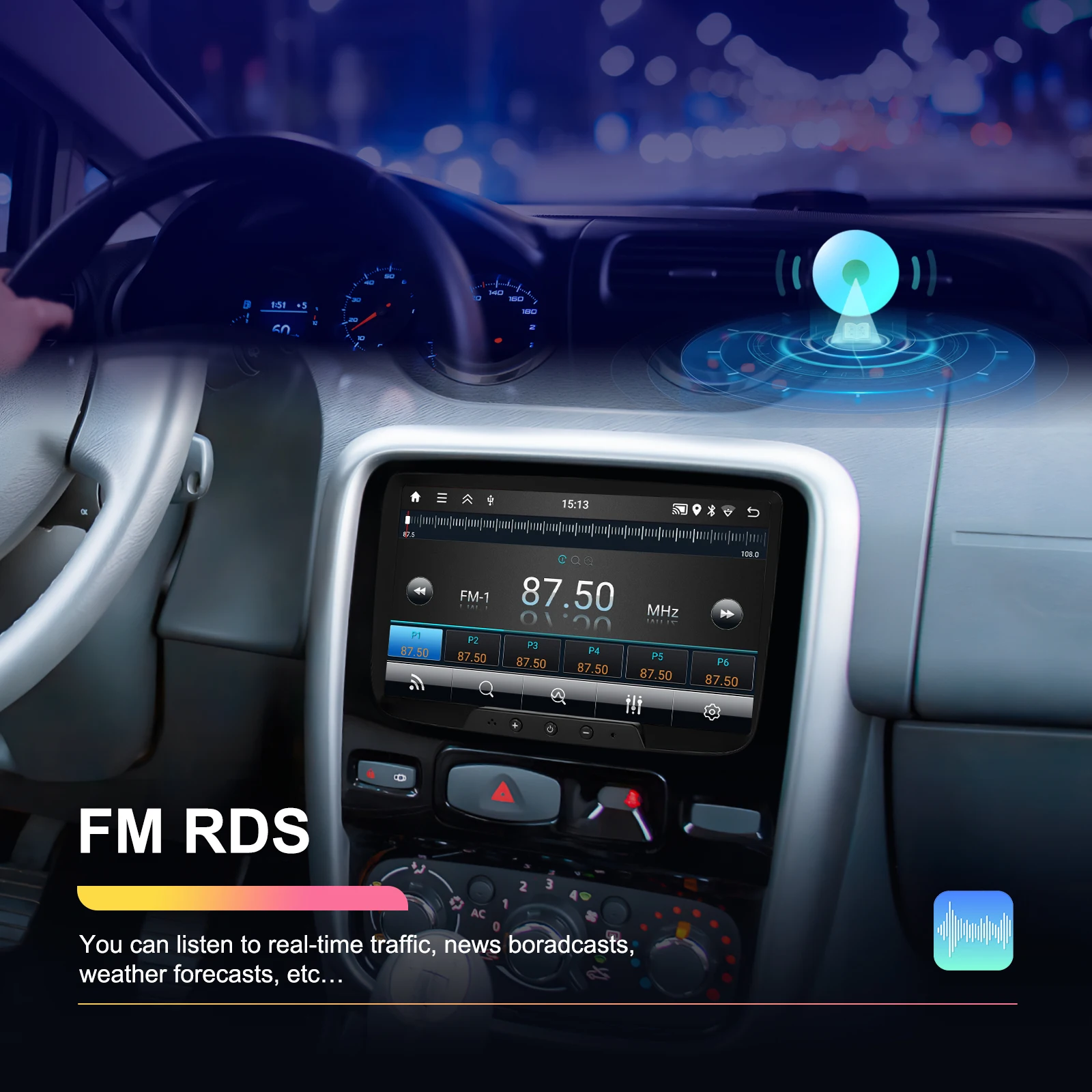 Podofo 8" Carplay Android Car Radio For Renault Car Intelligent System 2 Din GPS Navigation RDS Multimedia Car Radio