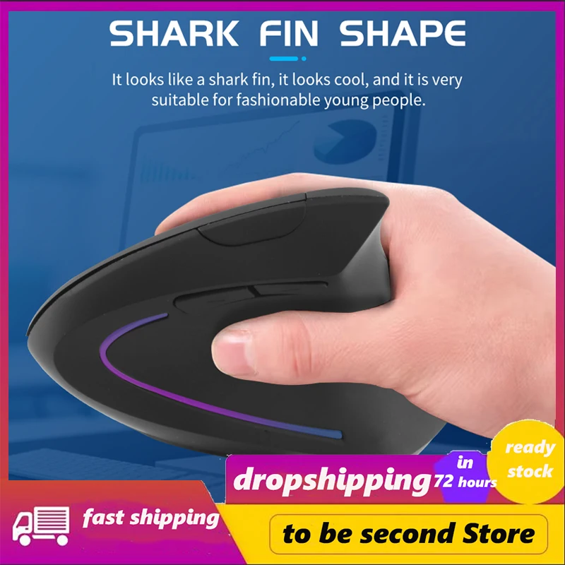 Mouse Verticale Ergonomico 2.4G Wireless Destro Mouse Verticale Rgb Kit Mouse Da Gioco Ergonomico Per Computer Portatile Desktop