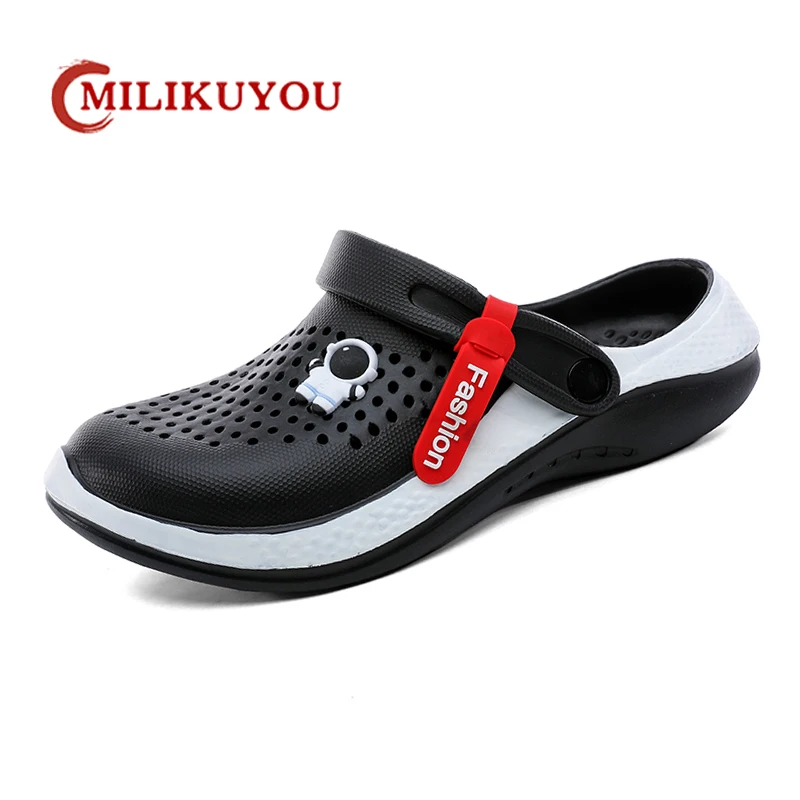 Brand Men Sandals Lightweight EVA Hole Casual Shoes Man Clogs Lovers Home Garden Outdoor Summer Beach Flat Men's Slippers hole shoes,leather sandals,sports slippers,garden shoes