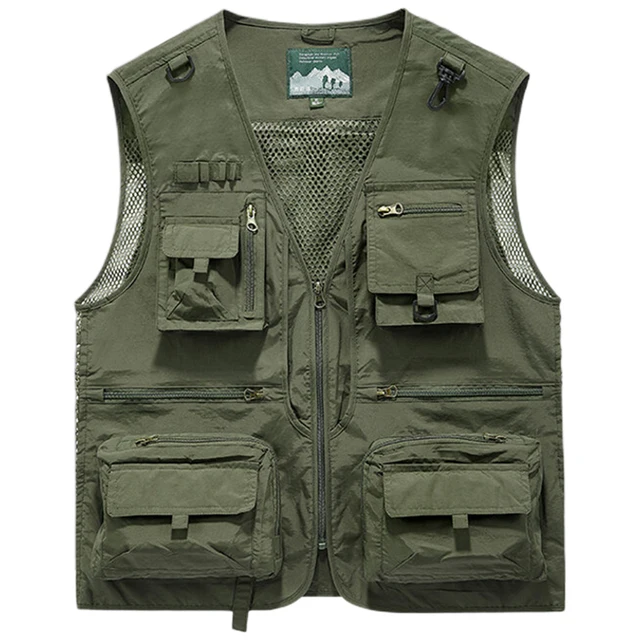 7XL Plus Size Mens Outdoor Safari Vest Summer New 15 Pockets