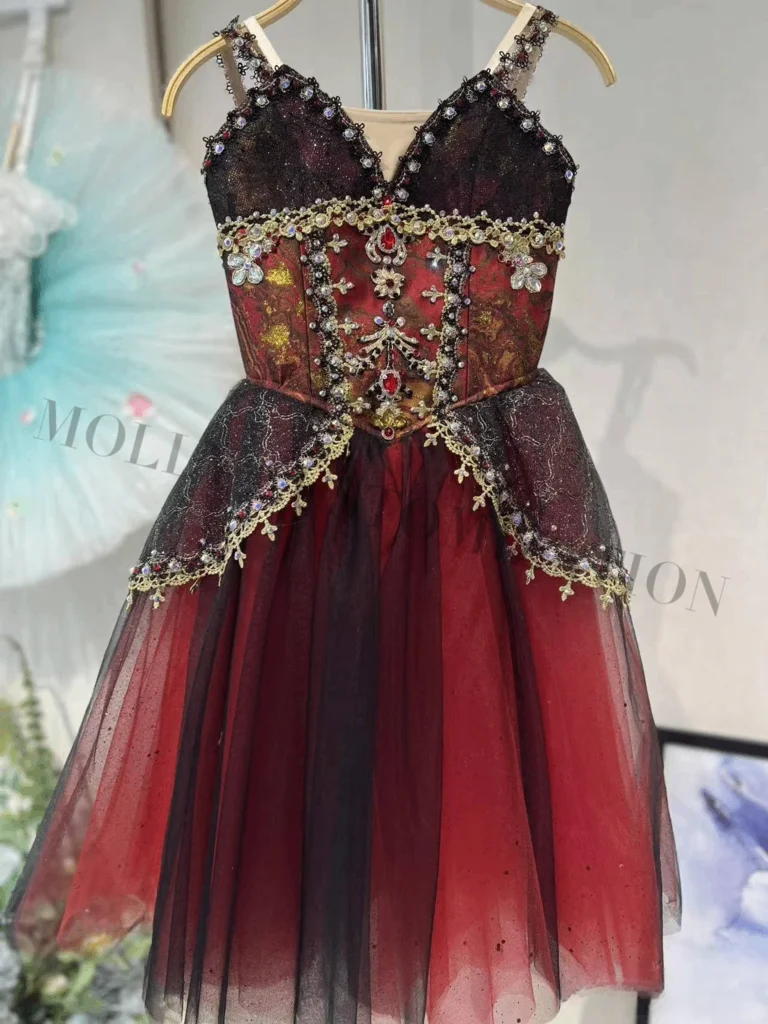 Maßgeschneiderter Esmeralda Don Quixote Ballettrock für Damen und Kinder, Variation für Ballettaufführungen und Wettbewerbe, langer Tüllrock – Detail 4